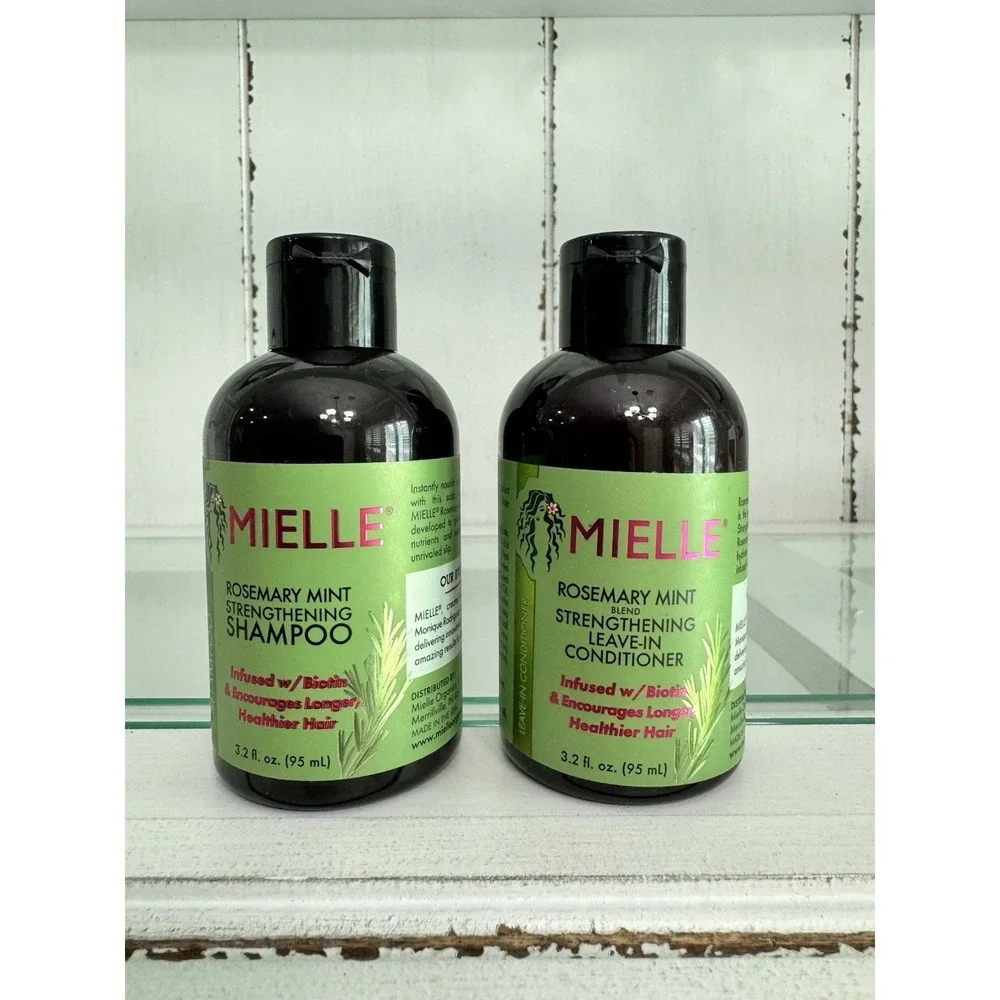 Mielle Rosemary Mint Hair Care Travel Set 4 Pack Shampoo & Leave-In Conditioner